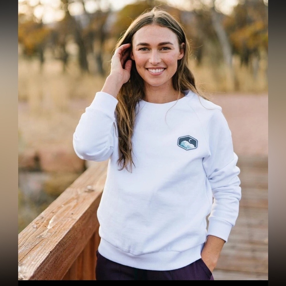 Zyia Active White Mountain Patch Crewneck Sweatshirt Size 3X